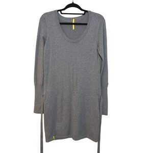 Lole‎ Sweater Dress Women's Size Medium Gray Long Sleeve Tie Waist